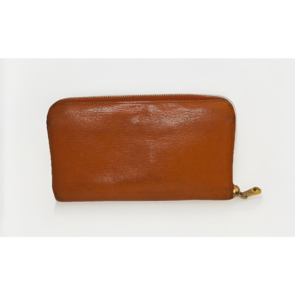 MIU MIU Madras Leather Zippy Wallet Orange Paprika Long Wallet Authentic - Picture 2 of 15